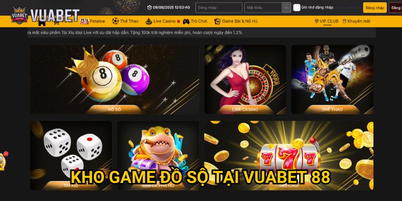 Kho game đồ sộ tại Vuabet 88